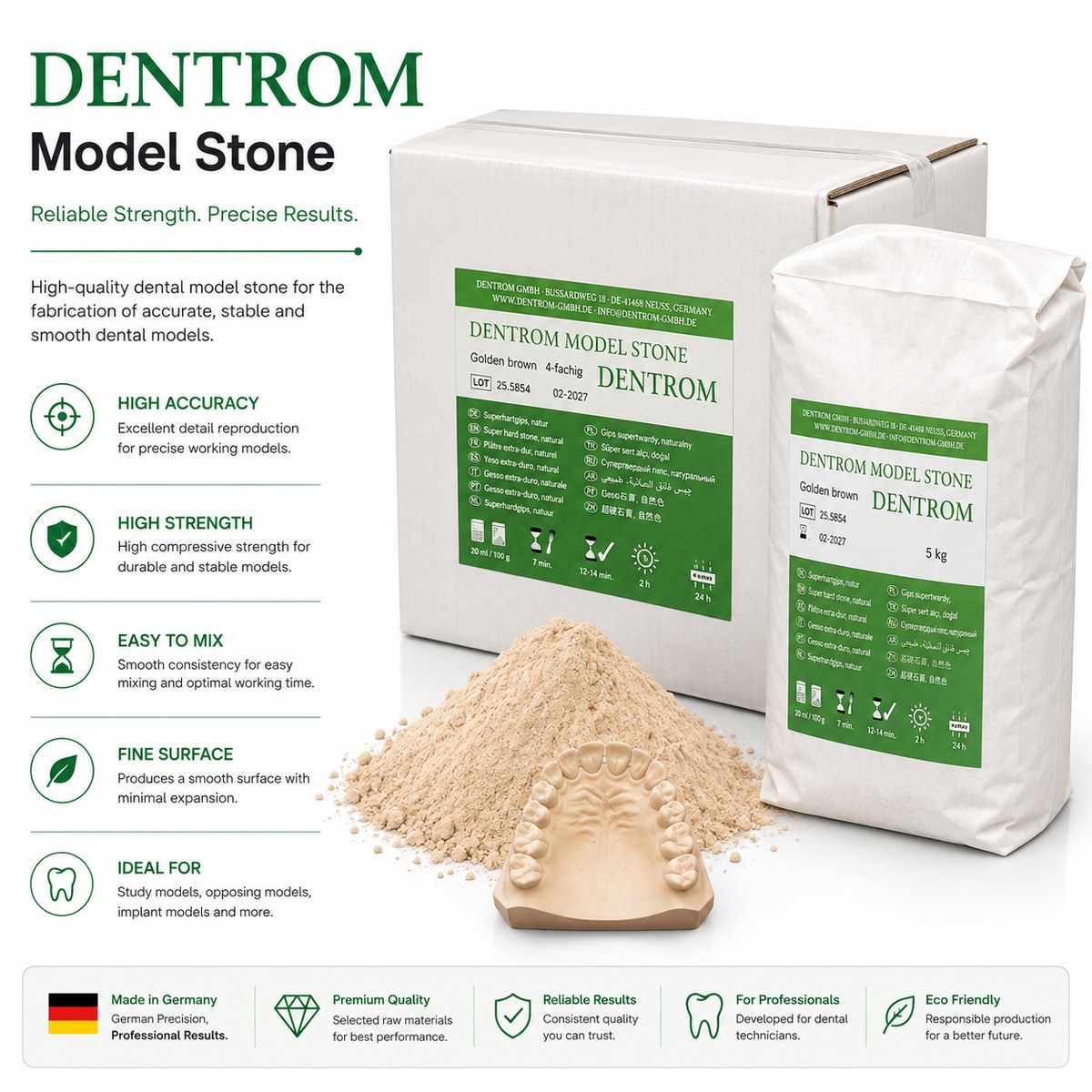 Dentrom Model Stone packaging