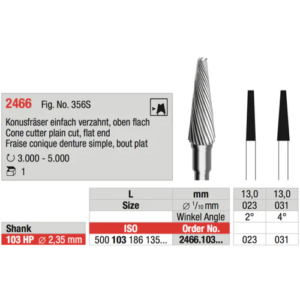 2466.103.031 Cone cutter plain cut