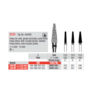 2535.103.040 Cone cutter cross cut