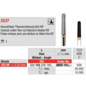 2537.103.029 Konusfr?ser 1? Titanverzahnung