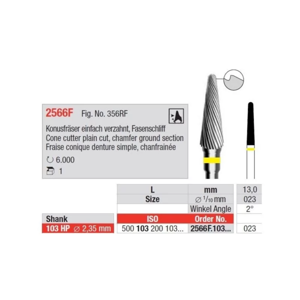 2566F.103.023 Cone - chamfer ground