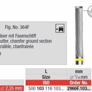 2966F.103.010 Parallel cutter-chamfer ground