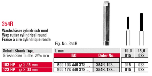 354R.103.015 Wax trimmer - HP short