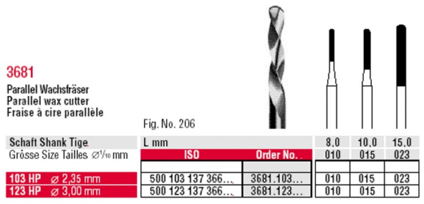 3681.103.010 Parallel wax cutter