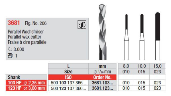 3681.103.015 Parallel wax cutter