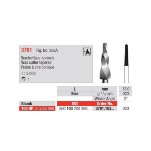 3781.103.023 Wax cutter tapered