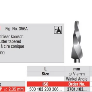 3781.103.031 Wax cutter tapered