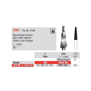 3781.123.031 Wax cutter tapered