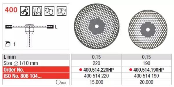 400.514.190HP Diamond open-meshed disc