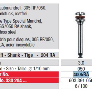 4005RA-100 Screw Type Mandrel 305RF / 050