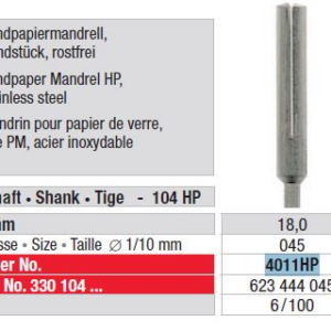 4011HP-6 Sandpaper Mandrel