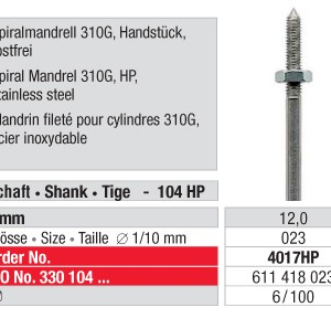 4017HP-100 Spiralmandrel 310 G