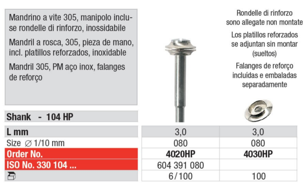 4020HP-100 Screw Type Mandrel 305