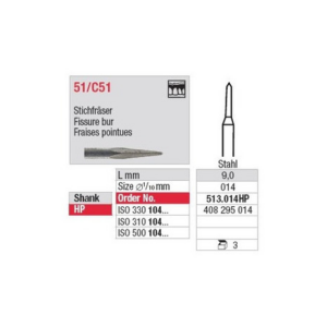 513.014HP Steel fissure burs