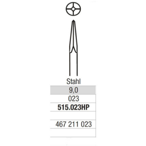 515.023HP Steel fissure burs