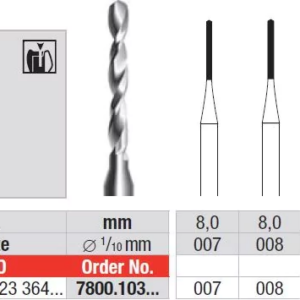 7800.103.009 Grooving cutter - HP short