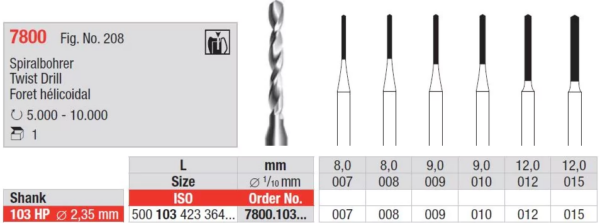 7800.103.009 Grooving cutter - HP short
