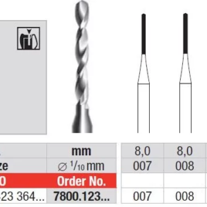 7800.123.009 Grooving cutter - HP short