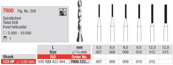 7800.123.009 Grooving cutter - HP short