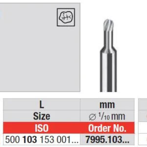 7995.103.009 Bur for spot on precis.cutting