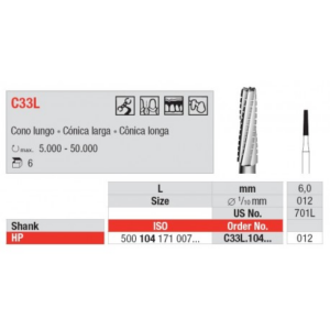 C33L.104.012 TC Bur HP - tapered fissure